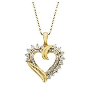 Gold and Diamond Heart Pendant